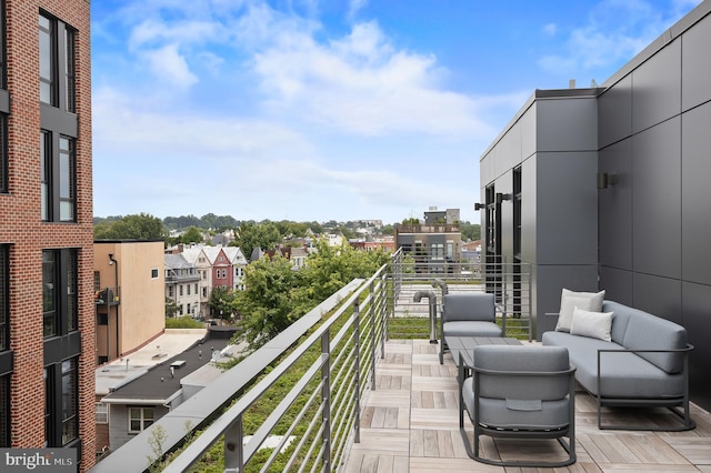 balcony featuring an outdoor living space