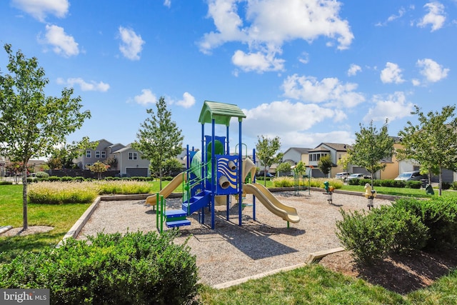 community playground with a residential view