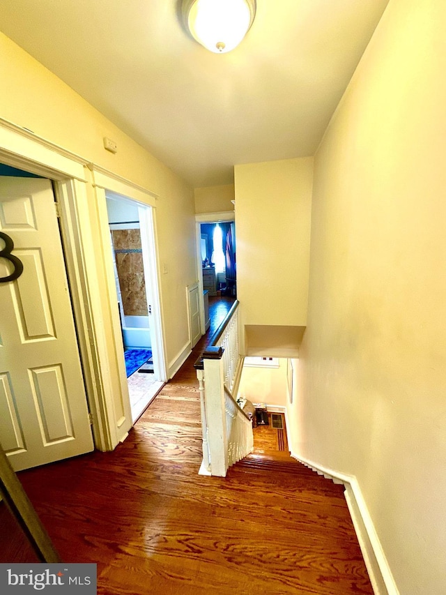 hall featuring wood-type flooring