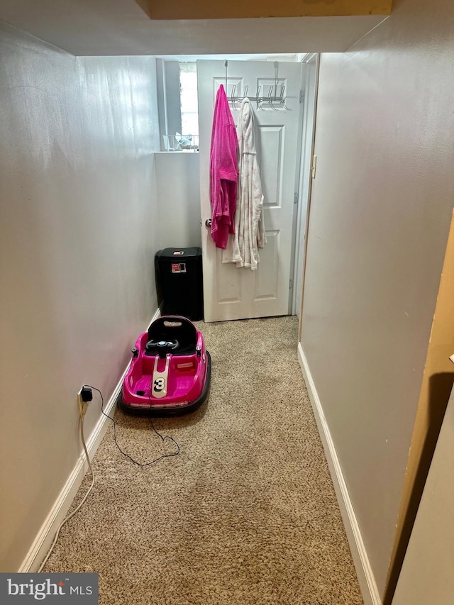 interior space featuring carpet flooring