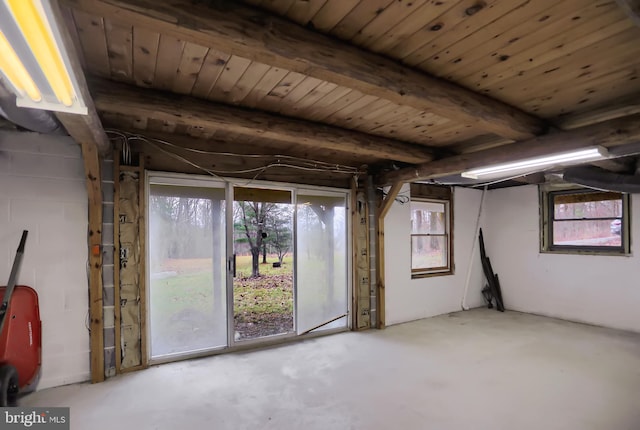 interior space featuring a wealth of natural light and concrete flooring