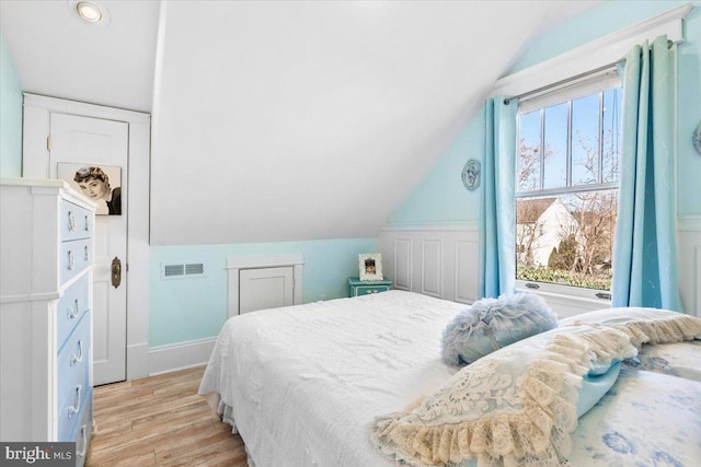 bedroom featuring light hardwood / wood-style flooring