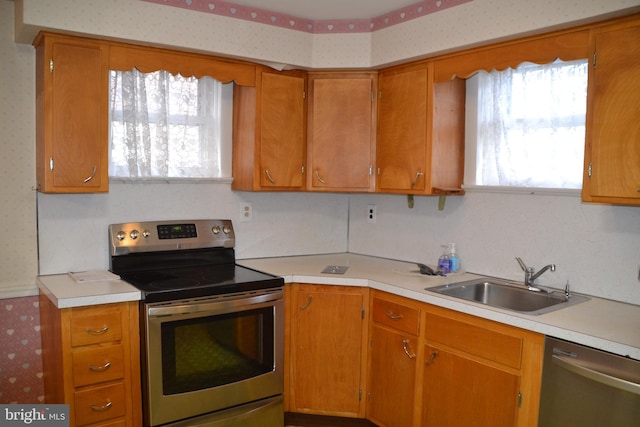 kitchen with stainless steel appliances and sink