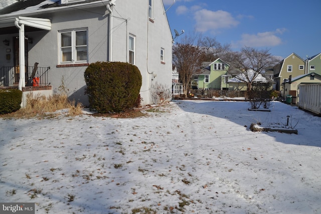 view of snowy exterior