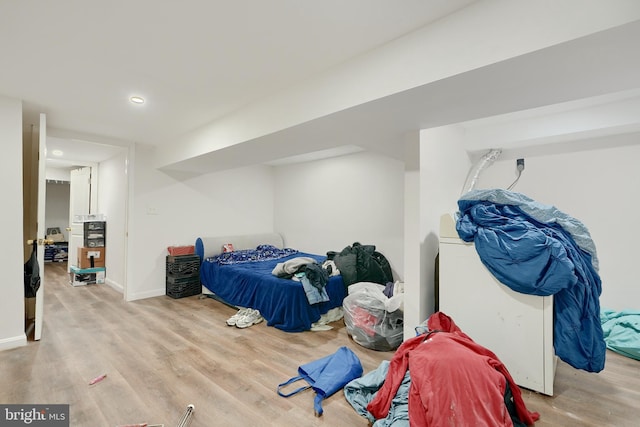 bedroom featuring light hardwood / wood-style flooring