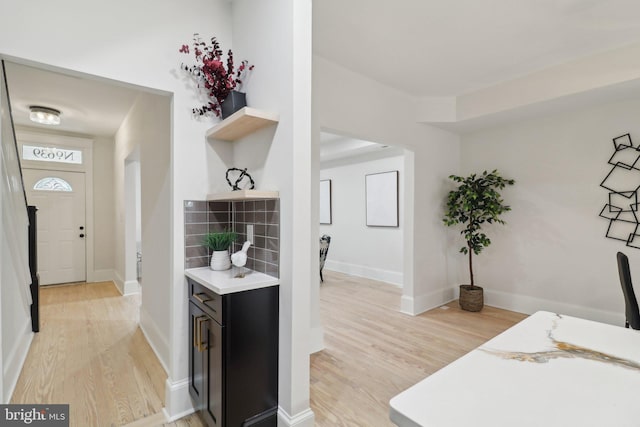 interior space featuring light wood-type flooring