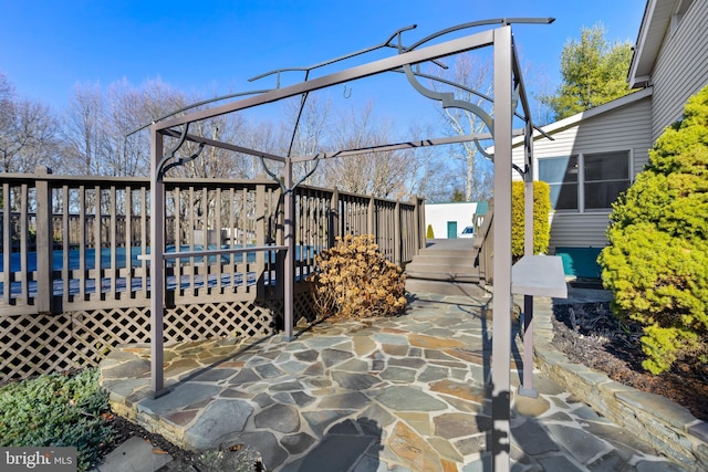 view of patio / terrace with a wooden deck