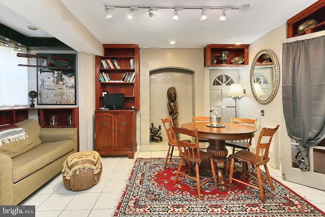 view of tiled dining room