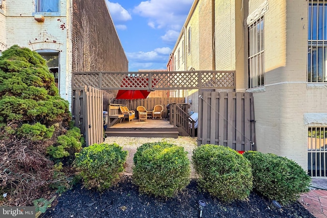 view of yard featuring a deck