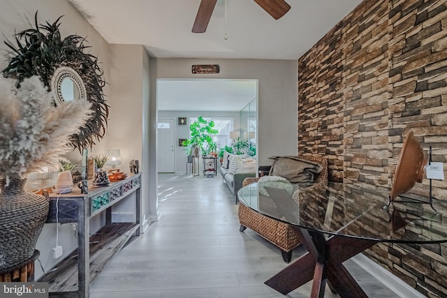 corridor featuring light hardwood / wood-style floors