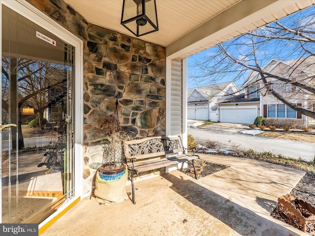 view of patio / terrace with a garage