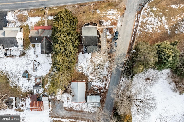 view of snowy aerial view