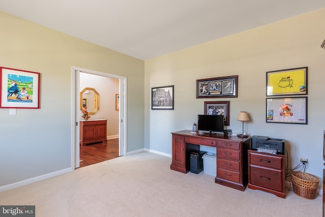 view of carpeted office