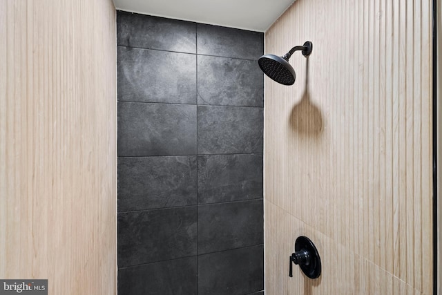 room details with a tile shower