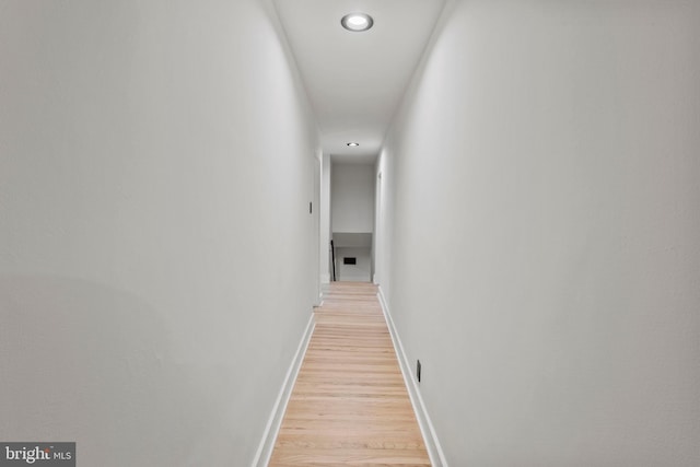 hall featuring light hardwood / wood-style flooring