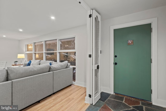 living room featuring hardwood / wood-style flooring