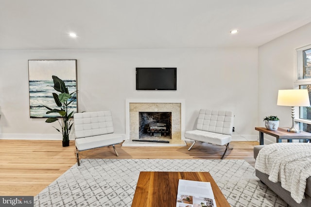 bedroom with wood-type flooring