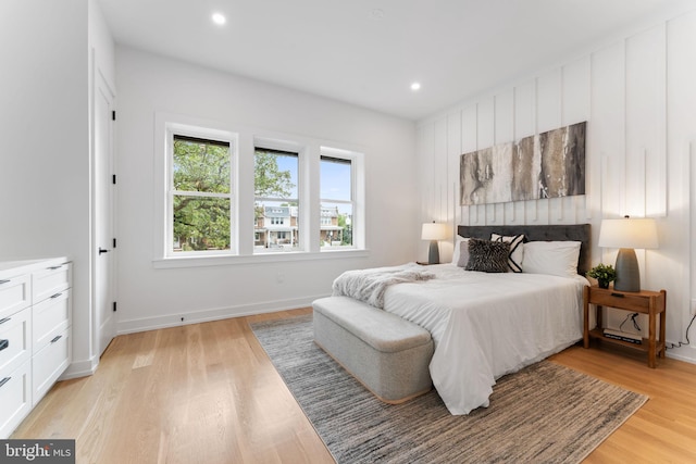 bedroom featuring light hardwood / wood-style floors