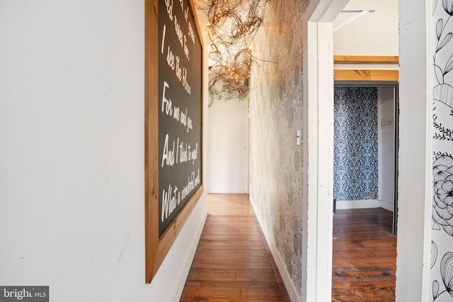 corridor featuring hardwood / wood-style floors