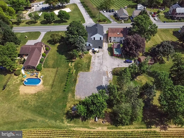 bird's eye view with a rural view