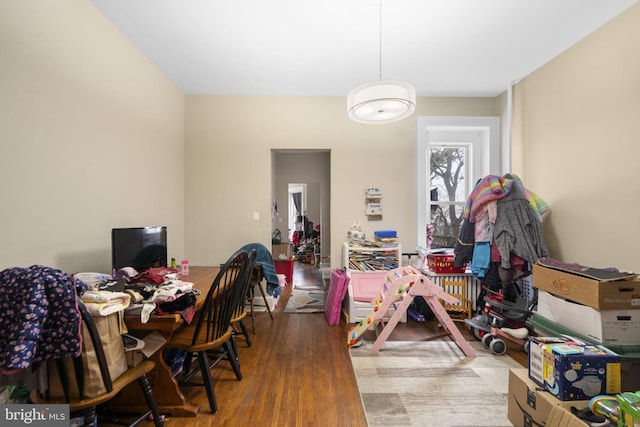 dining room with hardwood / wood-style floors