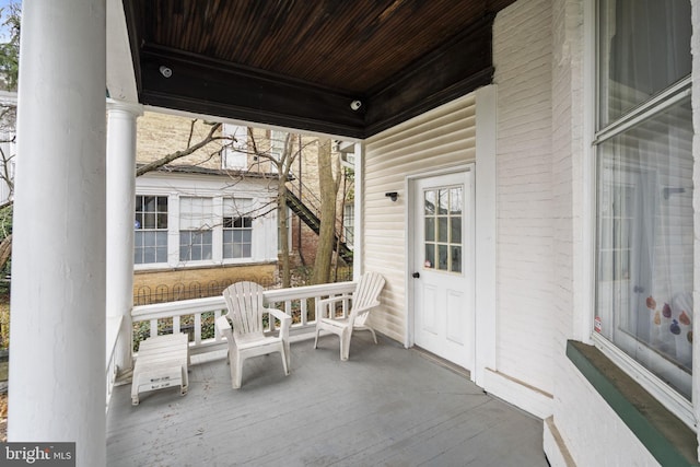 exterior space with covered porch