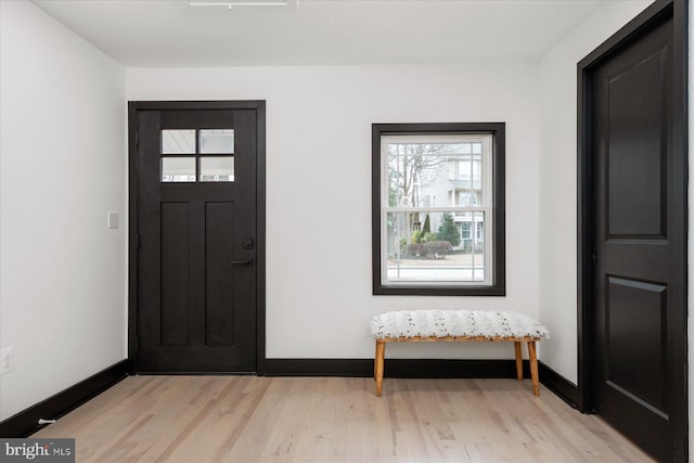 entrance foyer featuring light wood-type flooring