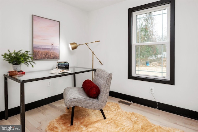 office featuring light hardwood / wood-style flooring