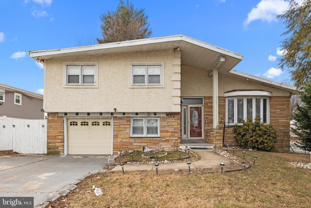 tri-level home featuring a garage