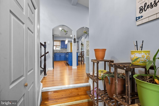 entrance foyer featuring hardwood / wood-style flooring