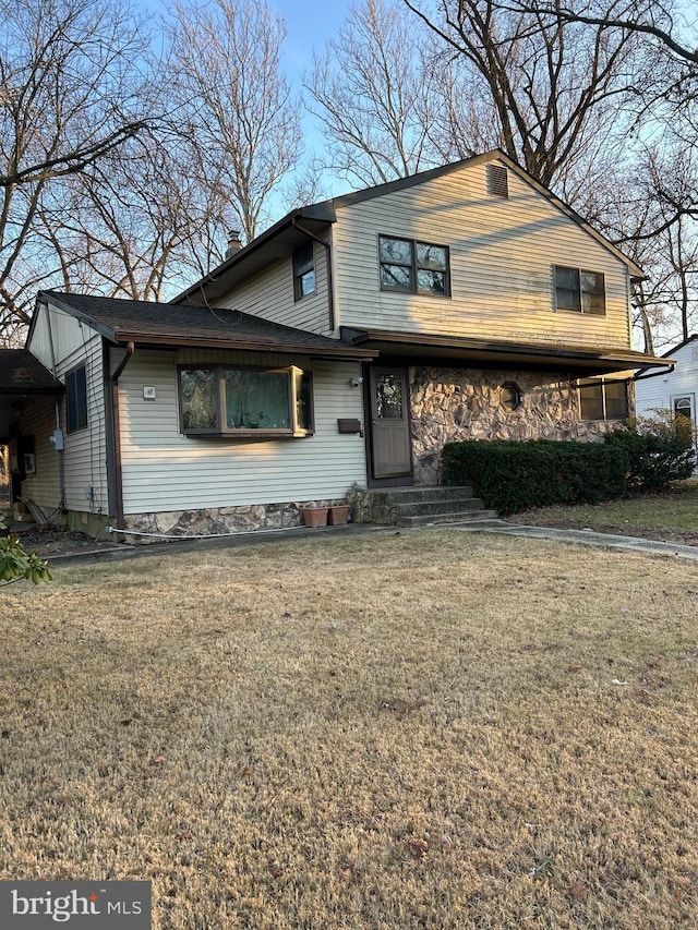 view of property with a front yard