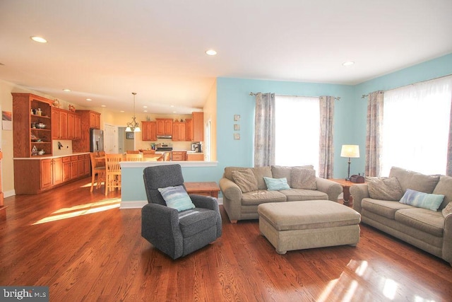 living room featuring wood-type flooring