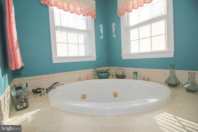 bathroom with a washtub