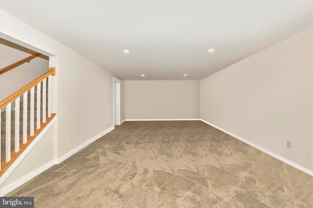 basement with carpet floors