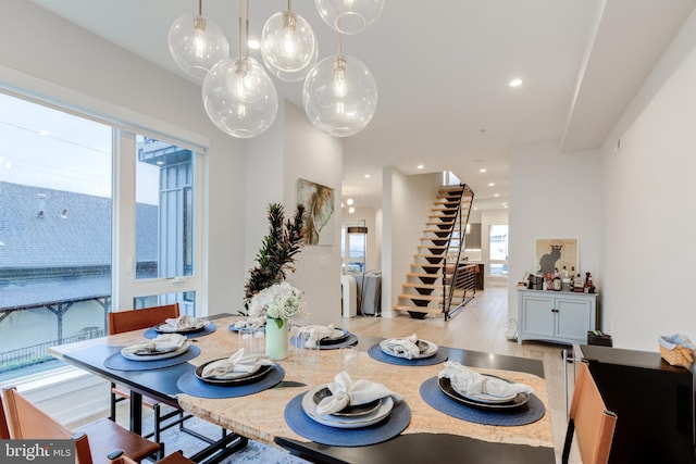 dining area featuring light hardwood / wood-style floors