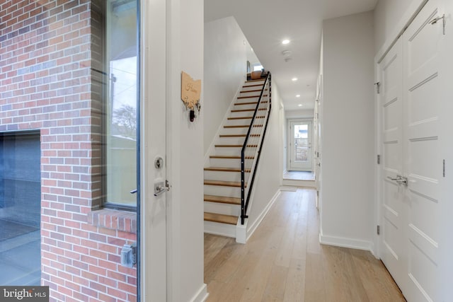 foyer featuring light wood-type flooring