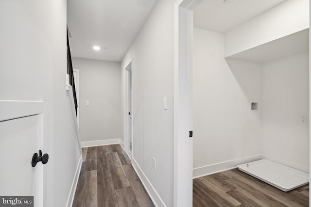 hallway featuring hardwood / wood-style floors