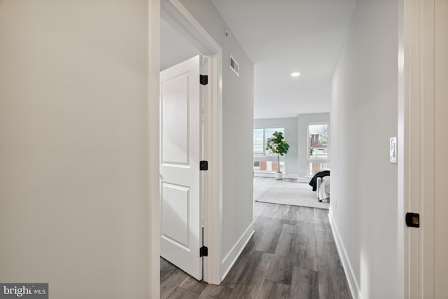 corridor featuring hardwood / wood-style flooring