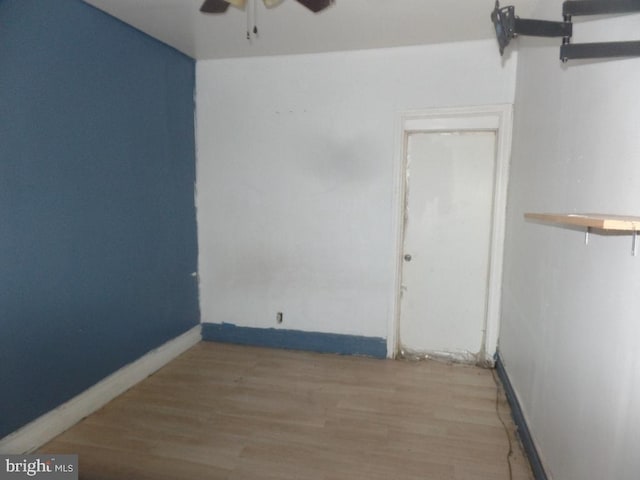 1252 N 56th St, Philadelphia, PA 19131 - spare room featuring baseboards, a ceiling fan, and wood finished floors
