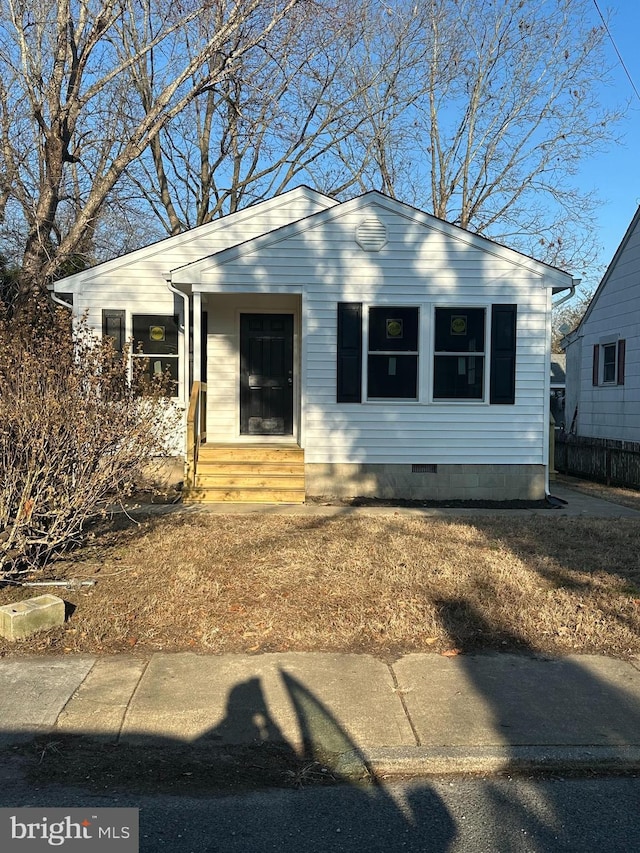 view of bungalow