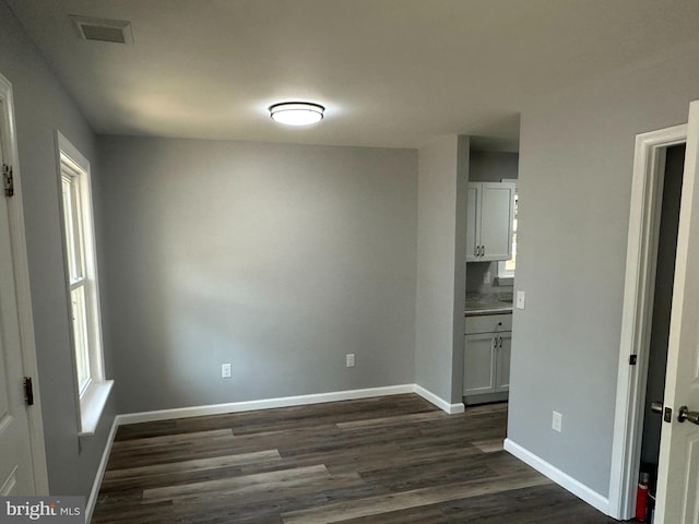 interior space with dark hardwood / wood-style floors and a healthy amount of sunlight