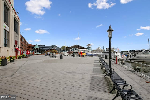 view of dock area