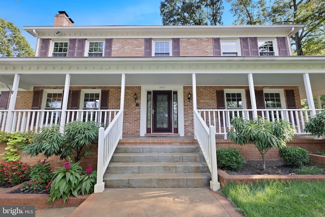 view of front of home with covered porch