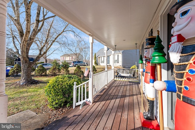 wooden deck with a porch