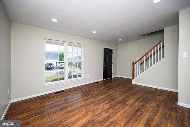 entryway featuring dark hardwood / wood-style floors