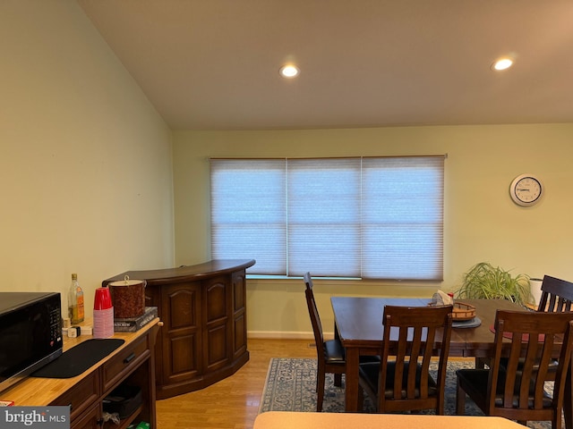 dining space featuring light hardwood / wood-style flooring