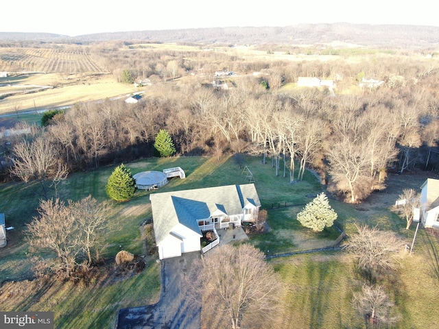 bird's eye view with a rural view