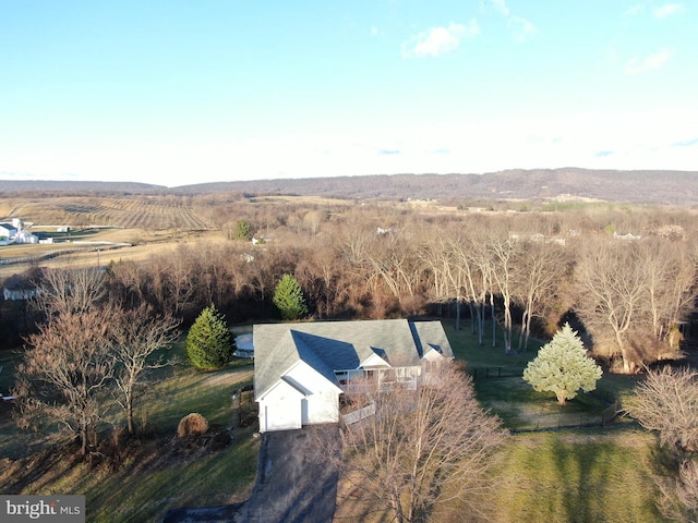 drone / aerial view with a rural view