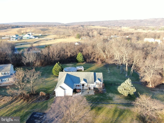 aerial view featuring a rural view