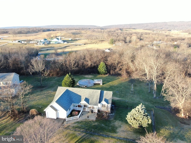 bird's eye view featuring a rural view